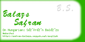 balazs safran business card